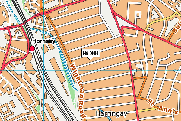 N8 0NH map - OS VectorMap District (Ordnance Survey)