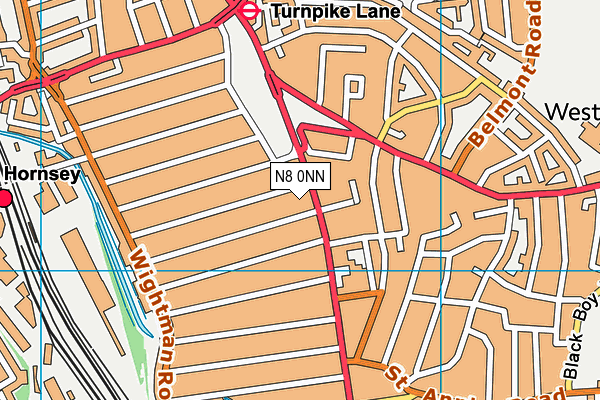 N8 0NN map - OS VectorMap District (Ordnance Survey) N8 0NN map - OS VectorMap District (Ordnance Survey)
