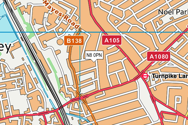 N8 0PN map - OS VectorMap District (Ordnance Survey) N8 0PN map - OS VectorMap District (Ordnance Survey)