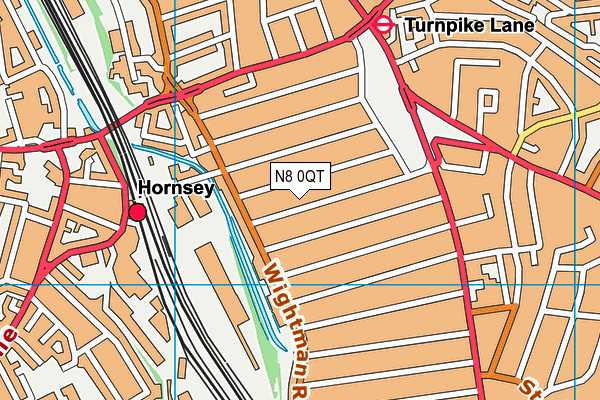 N8 0QT map - OS VectorMap District (Ordnance Survey)