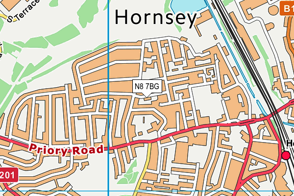N8 7BG map - OS VectorMap District (Ordnance Survey) N8 7BG map - OS VectorMap District (Ordnance Survey)