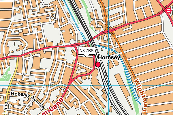 N8 7BS map - OS VectorMap District (Ordnance Survey) N8 7BS map - OS VectorMap District (Ordnance Survey)