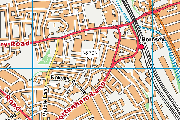 N8 7DN map - OS VectorMap District (Ordnance Survey) N8 7DN map - OS VectorMap District (Ordnance Survey)