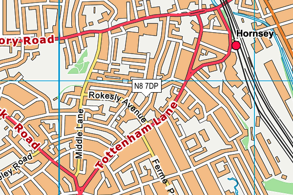N8 7DP map - OS VectorMap District (Ordnance Survey) N8 7DP map - OS VectorMap District (Ordnance Survey)