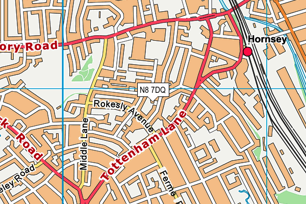 N8 7DQ map - OS VectorMap District (Ordnance Survey) N8 7DQ map - OS VectorMap District (Ordnance Survey)
