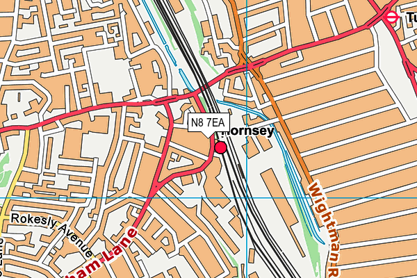 N8 7EA map - OS VectorMap District (Ordnance Survey) N8 7EA map - OS VectorMap District (Ordnance Survey)