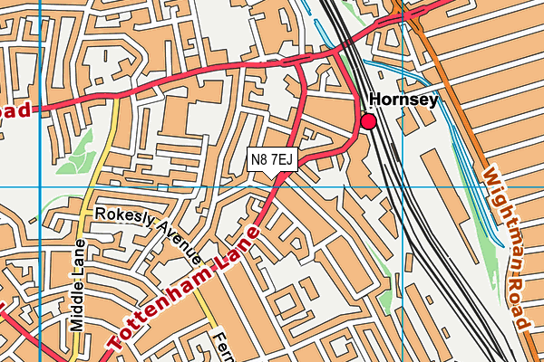 N8 7EJ map - OS VectorMap District (Ordnance Survey) N8 7EJ map - OS VectorMap District (Ordnance Survey)
