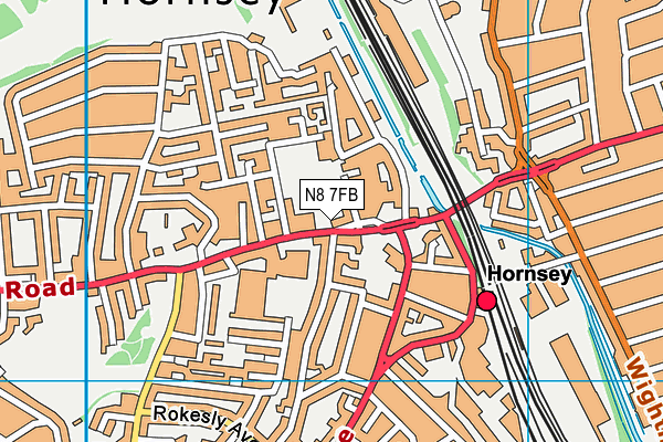 N8 7FB map - OS VectorMap District (Ordnance Survey) N8 7FB map - OS VectorMap District (Ordnance Survey)