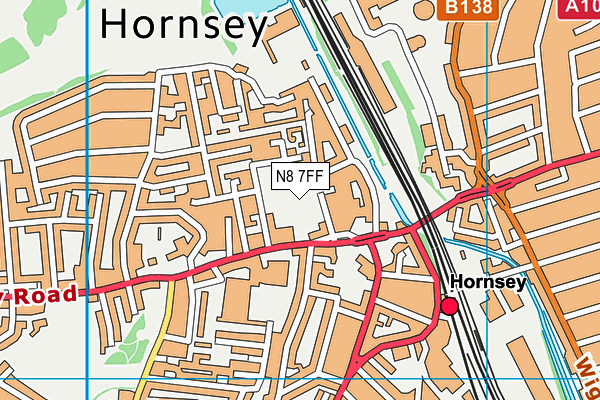N8 7FF map - OS VectorMap District (Ordnance Survey) N8 7FF map - OS VectorMap District (Ordnance Survey)