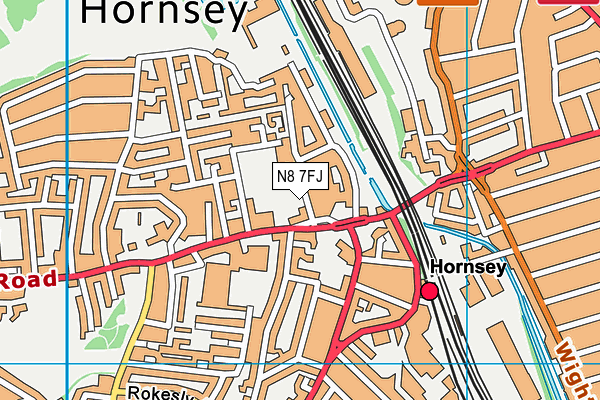N8 7FJ map - OS VectorMap District (Ordnance Survey) N8 7FJ map - OS VectorMap District (Ordnance Survey)