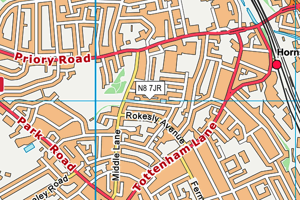 N8 7JR map - OS VectorMap District (Ordnance Survey)