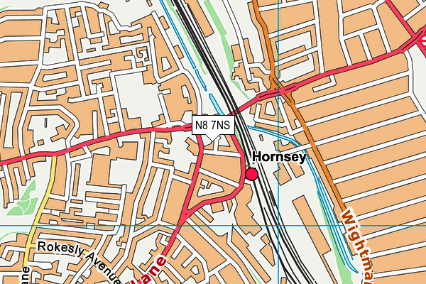 N8 7NS map - OS VectorMap District (Ordnance Survey) N8 7NS map - OS VectorMap District (Ordnance Survey)