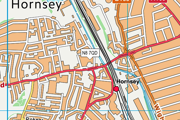 N8 7QD map - OS VectorMap District (Ordnance Survey) N8 7QD map - OS VectorMap District (Ordnance Survey)