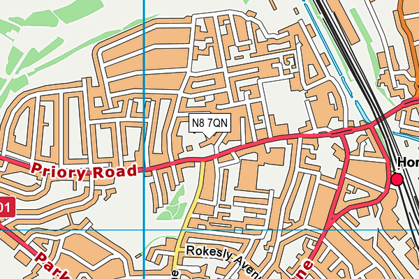 N8 7QN map - OS VectorMap District (Ordnance Survey) N8 7QN map - OS VectorMap District (Ordnance Survey)