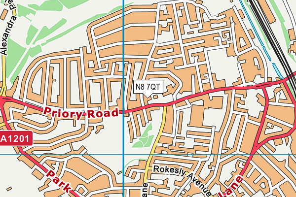 N8 7QT map - OS VectorMap District (Ordnance Survey) N8 7QT map - OS VectorMap District (Ordnance Survey)