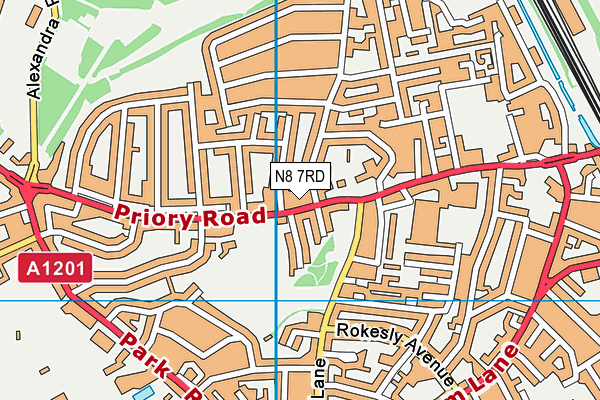 N8 7RD map - OS VectorMap District (Ordnance Survey) N8 7RD map - OS VectorMap District (Ordnance Survey)