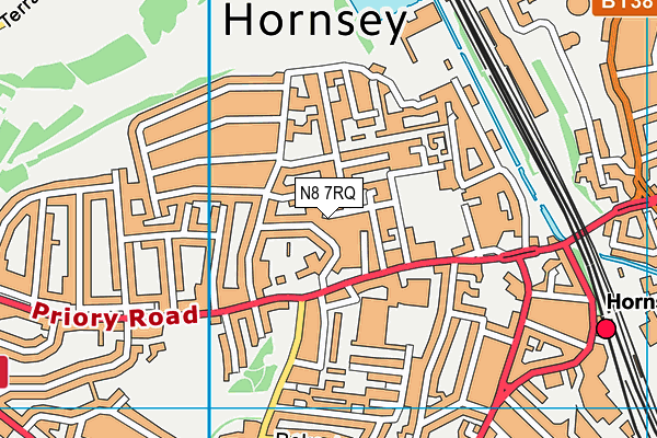 N8 7RQ map - OS VectorMap District (Ordnance Survey) N8 7RQ map - OS VectorMap District (Ordnance Survey)