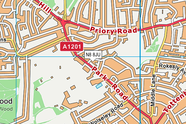 N8 8JU map - OS VectorMap District (Ordnance Survey)