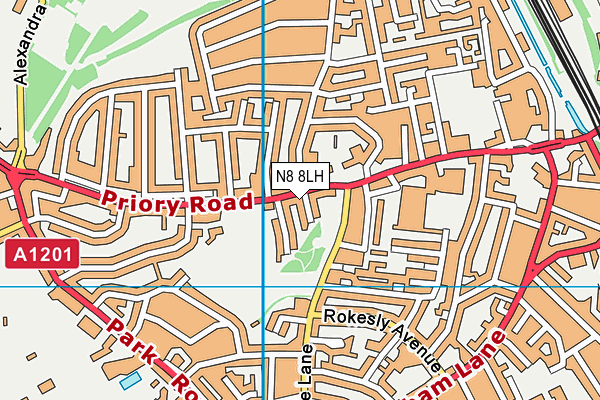 N8 8LH map - OS VectorMap District (Ordnance Survey) N8 8LH map - OS VectorMap District (Ordnance Survey)