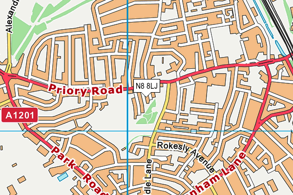 N8 8LJ map - OS VectorMap District (Ordnance Survey) N8 8LJ map - OS VectorMap District (Ordnance Survey)