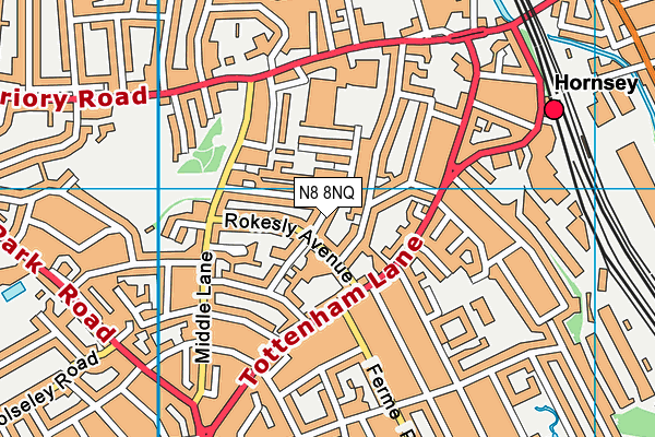 N8 8NQ map - OS VectorMap District (Ordnance Survey)