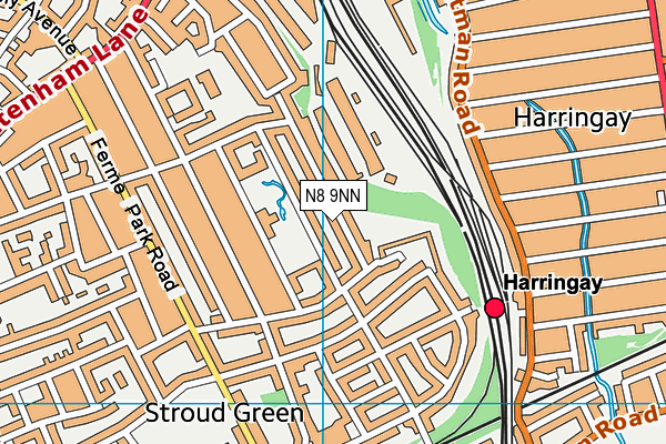 N8 9NN map - OS VectorMap District (Ordnance Survey) N8 9NN map - OS VectorMap District (Ordnance Survey)