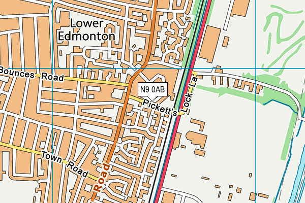 N9 0AB map - OS VectorMap District (Ordnance Survey) N9 0AB map - OS VectorMap District (Ordnance Survey)
