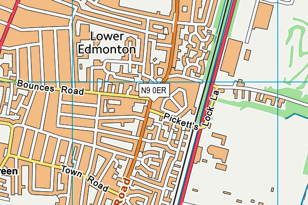 N9 0ER map - OS VectorMap District (Ordnance Survey) N9 0ER map - OS VectorMap District (Ordnance Survey)