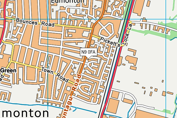 N9 0FA map - OS VectorMap District (Ordnance Survey) N9 0FA map - OS VectorMap District (Ordnance Survey)
