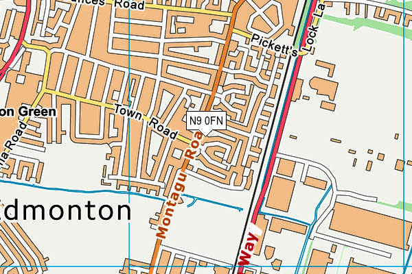 N9 0FN map - OS VectorMap District (Ordnance Survey) N9 0FN map - OS VectorMap District (Ordnance Survey)