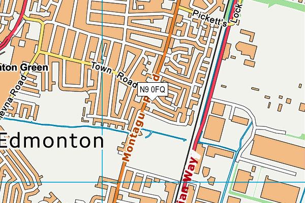 N9 0FQ map - OS VectorMap District (Ordnance Survey) N9 0FQ map - OS VectorMap District (Ordnance Survey)