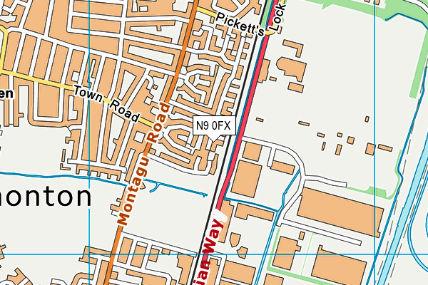 N9 0FX map - OS VectorMap District (Ordnance Survey) N9 0FX map - OS VectorMap District (Ordnance Survey)