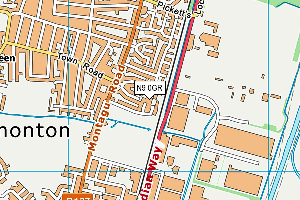 N9 0GR map - OS VectorMap District (Ordnance Survey) N9 0GR map - OS VectorMap District (Ordnance Survey)