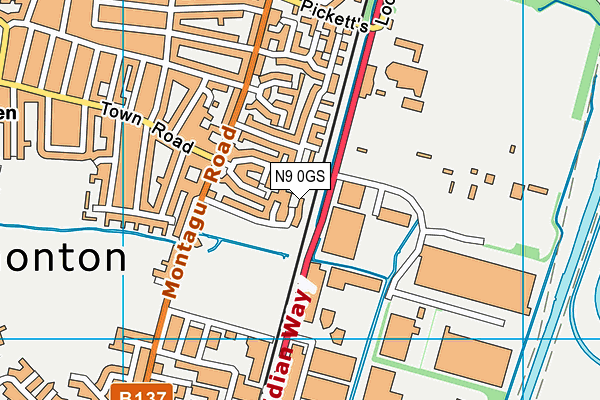 N9 0GS map - OS VectorMap District (Ordnance Survey) N9 0GS map - OS VectorMap District (Ordnance Survey)