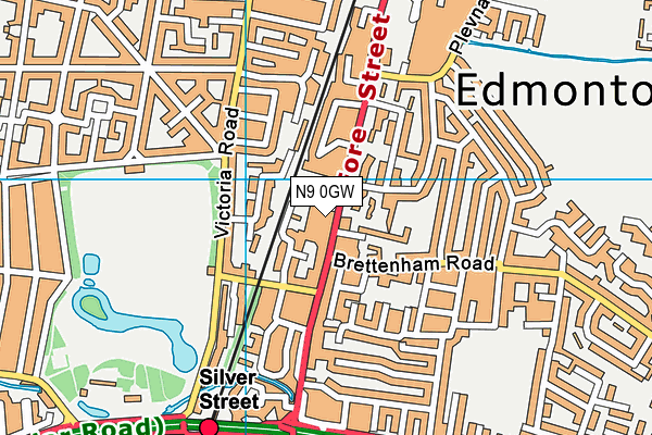 N9 0GW map - OS VectorMap District (Ordnance Survey) N9 0GW map - OS VectorMap District (Ordnance Survey)