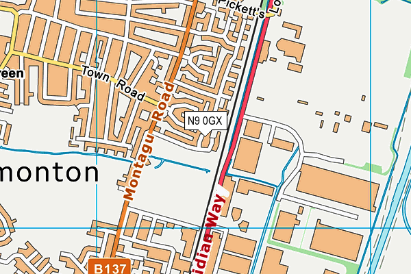N9 0GX map - OS VectorMap District (Ordnance Survey) N9 0GX map - OS VectorMap District (Ordnance Survey)