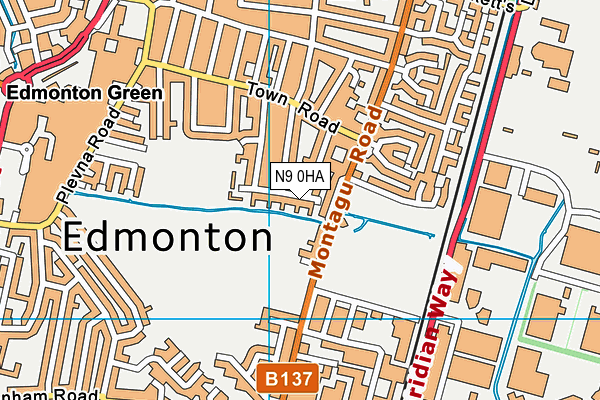 N9 0HA map - OS VectorMap District (Ordnance Survey) N9 0HA map - OS VectorMap District (Ordnance Survey)