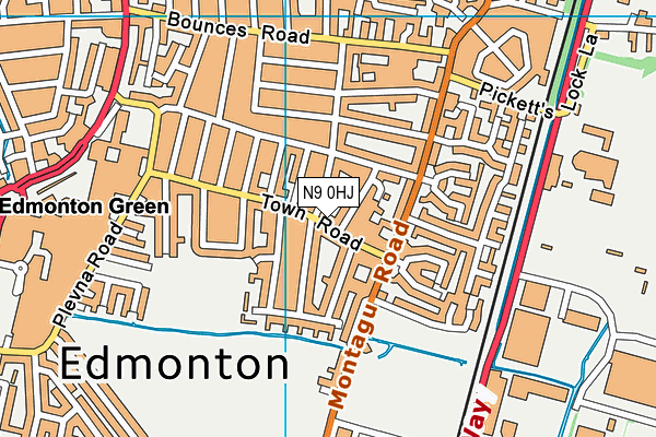 N9 0HJ map - OS VectorMap District (Ordnance Survey) N9 0HJ map - OS VectorMap District (Ordnance Survey)