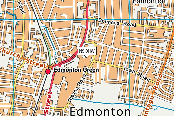 N9 0HW map - OS VectorMap District (Ordnance Survey) N9 0HW map - OS VectorMap District (Ordnance Survey)