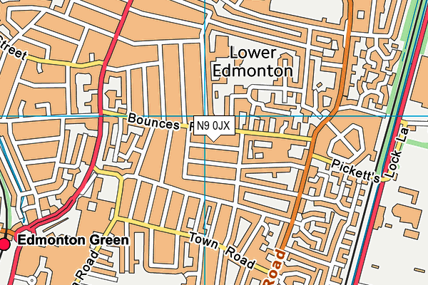 N9 0JX map - OS VectorMap District (Ordnance Survey) N9 0JX map - OS VectorMap District (Ordnance Survey)