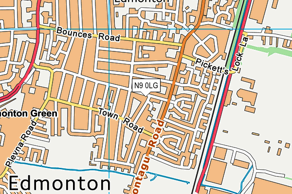 N9 0LG map - OS VectorMap District (Ordnance Survey) N9 0LG map - OS VectorMap District (Ordnance Survey)