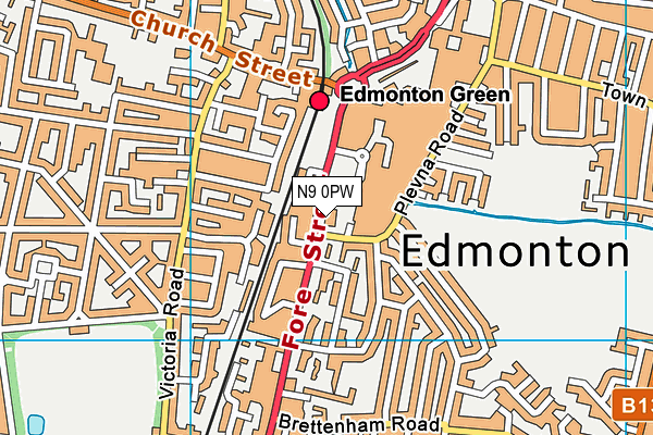 N9 0PW map - OS VectorMap District (Ordnance Survey) N9 0PW map - OS VectorMap District (Ordnance Survey)