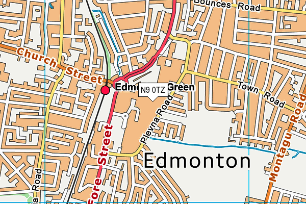 N9 0TZ map - OS VectorMap District (Ordnance Survey) N9 0TZ map - OS VectorMap District (Ordnance Survey)