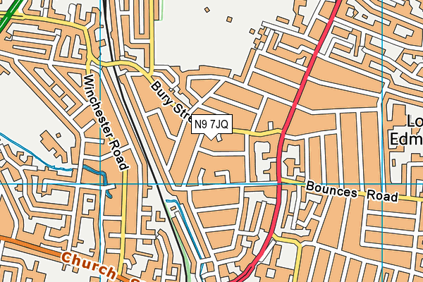N9 7JQ map - OS VectorMap District (Ordnance Survey) N9 7JQ map - OS VectorMap District (Ordnance Survey)