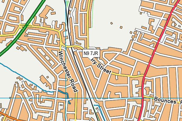 N9 7JR map - OS VectorMap District (Ordnance Survey) N9 7JR map - OS VectorMap District (Ordnance Survey)