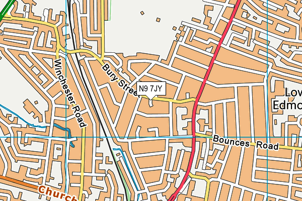 N9 7JY map - OS VectorMap District (Ordnance Survey) N9 7JY map - OS VectorMap District (Ordnance Survey)