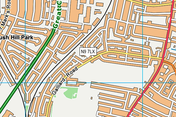 N9 7LX map - OS VectorMap District (Ordnance Survey) N9 7LX map - OS VectorMap District (Ordnance Survey)