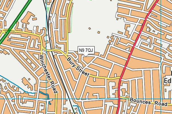 N9 7QJ map - OS VectorMap District (Ordnance Survey) N9 7QJ map - OS VectorMap District (Ordnance Survey)