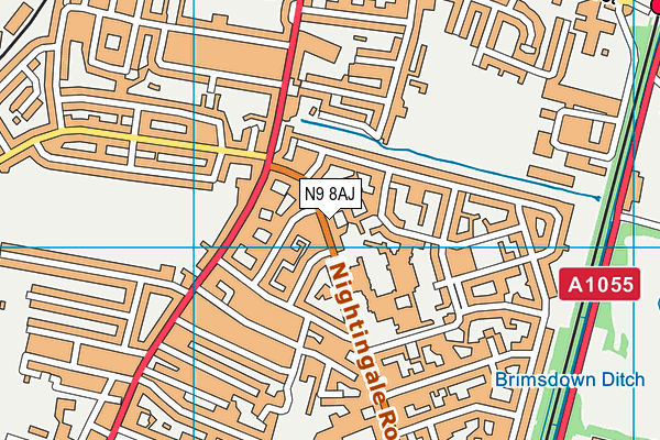 N9 8AJ map - OS VectorMap District (Ordnance Survey) N9 8AJ map - OS VectorMap District (Ordnance Survey)
