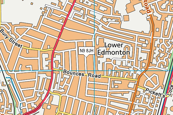 N9 8JH map - OS VectorMap District (Ordnance Survey) N9 8JH map - OS VectorMap District (Ordnance Survey)